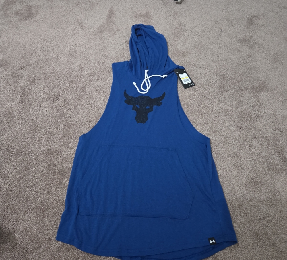 Under Armour Blue Sleeveless Hoodie Tank Top